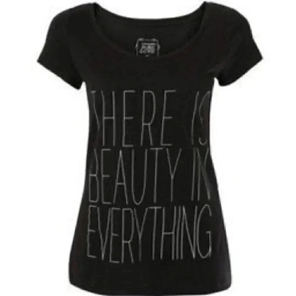 Ricki’s  Fitted T-Shirt Slogan Graphic Short Sleeve Tee Cotton Modal Black XS - Picture 1 of 14